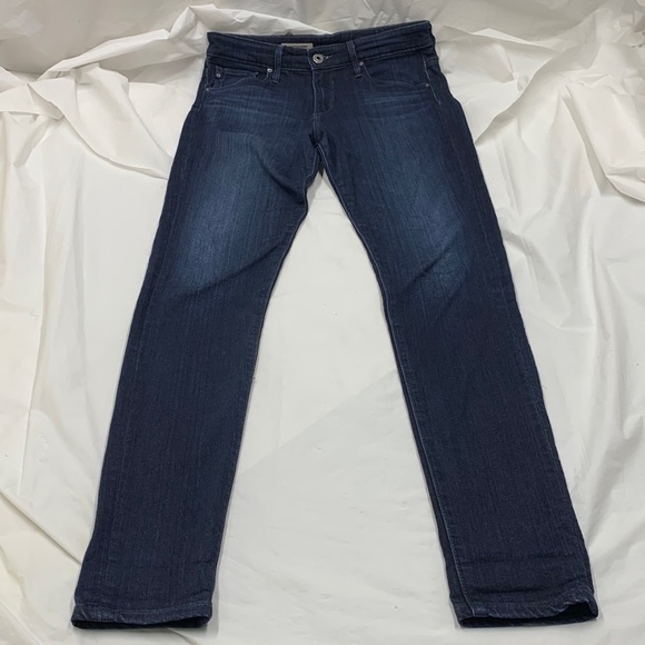 Women AG Adriano Goldschmied Dk Blue The Farrah Skinny High-Rise Jeans Size 28R - Picture 1 of 12